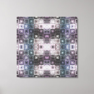 Geometric Abstract Pattern with Wireframe Cubes Canvas Print