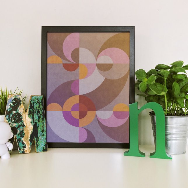 Geometric abstract retro circles Colorful pattern Poster (Creator Uploaded)