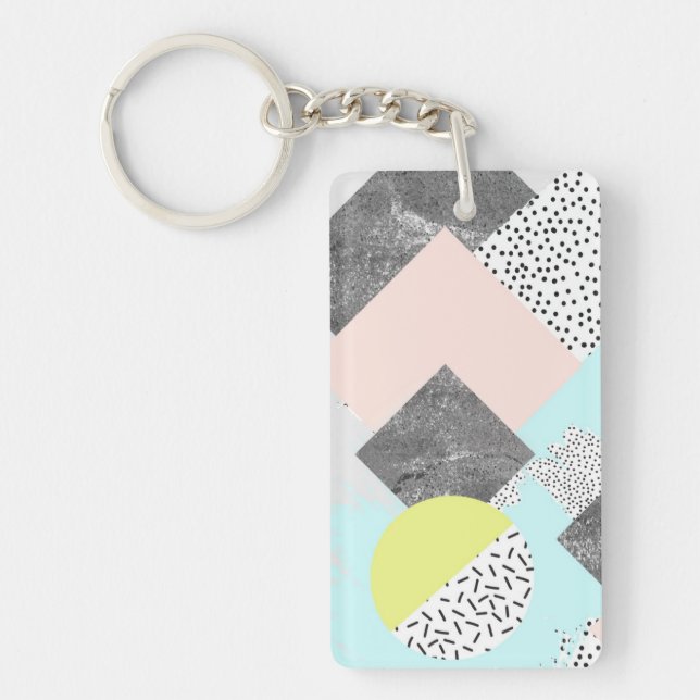 Geometric Abstract Scandi Design Key Ring (Front)