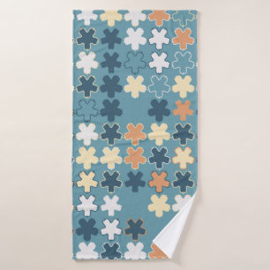 Geometric abstract seamless pattern of coloured sh bath towel