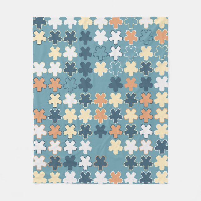 Geometric abstract seamless pattern of coloured sh fleece blanket (Front)