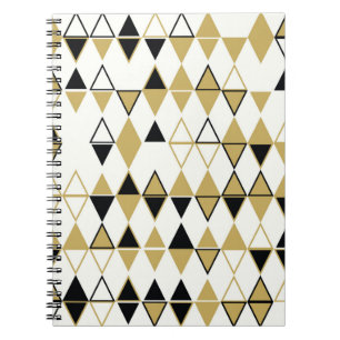 Geometric abstract seamless pattern of coloured sh notebook