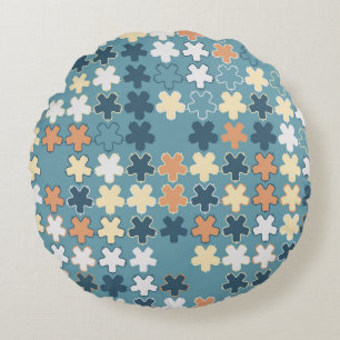 Geometric abstract seamless pattern of coloured sh round cushion