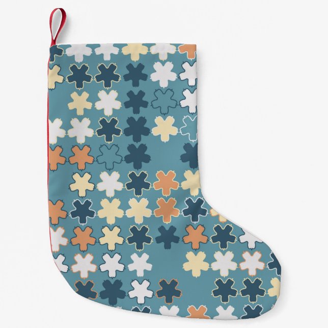 Geometric abstract seamless pattern of coloured sh small christmas stocking (Front)