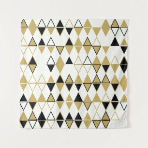 Geometric abstract seamless pattern of coloured sh tapestry
