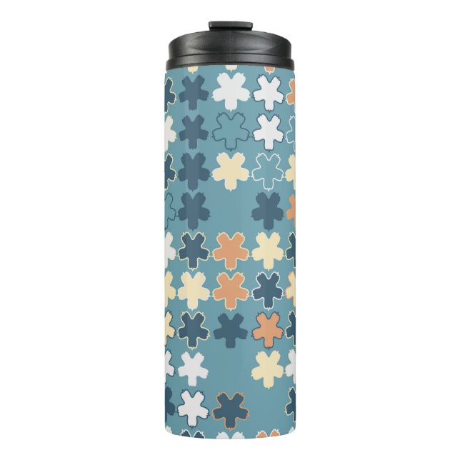 Geometric abstract seamless pattern of coloured sh thermal tumbler (Front)