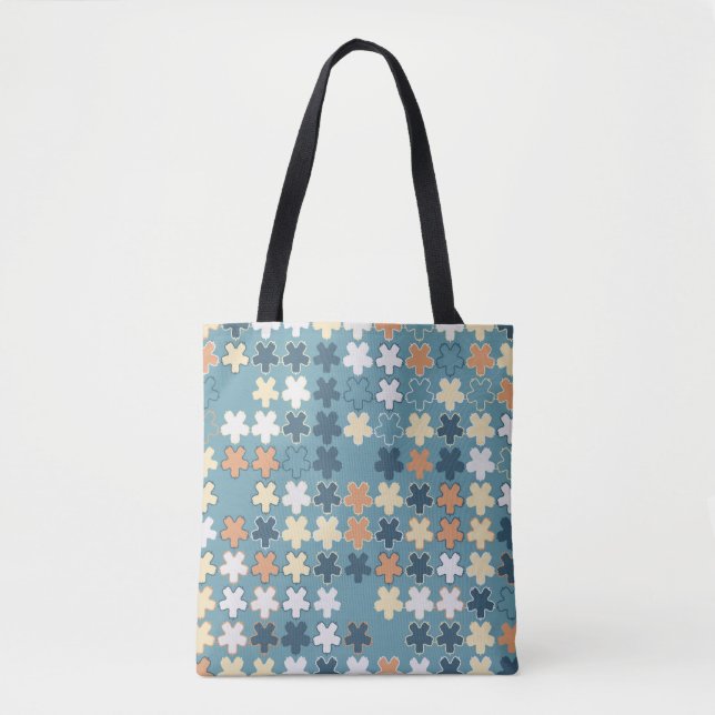 Geometric abstract seamless pattern of coloured sh tote bag (Front)