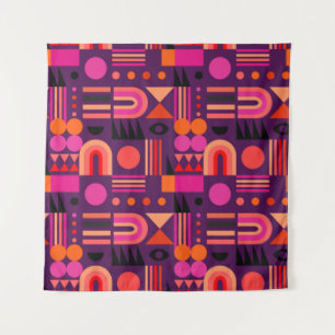 Geometric abstract seamless pattern with shapes of tapestry