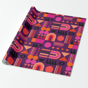 Geometric abstract seamless pattern with shapes of wrapping paper