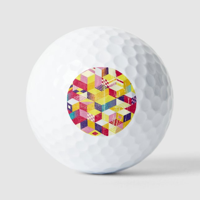 Geometric, abstract seamless vintage design. golf balls (Front)