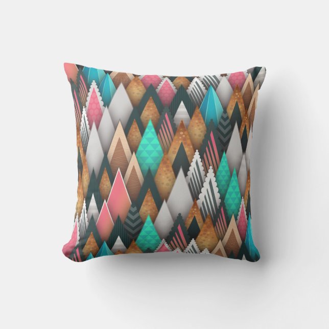 Geometric abstract shapes in colours cushion (Front)