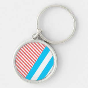 geometric, abstract, texture, pattern, red, blue key ring