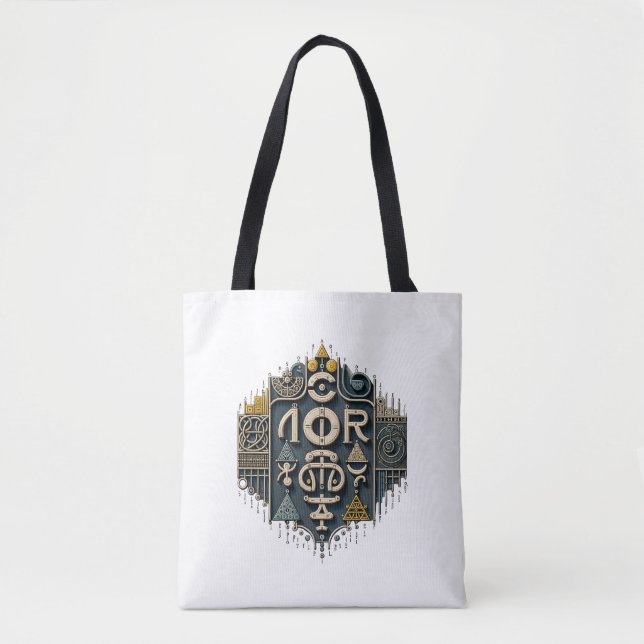 Geometric Abstract Tote Bag (Front)
