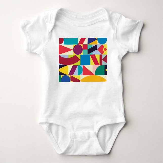 Geometric Abstract: Vintage Seamless Pattern. Baby Bodysuit (Front)