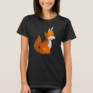 Geometric Abstract Wildlife Animal Graphic Fox T-Shirt