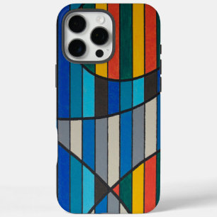 Geometric Abstract with Bold Stripes and Shapes iPhone 16 Pro Max Case