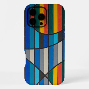 Geometric Abstract with Bold Stripes and Shapes iPhone 16 Pro Max Case