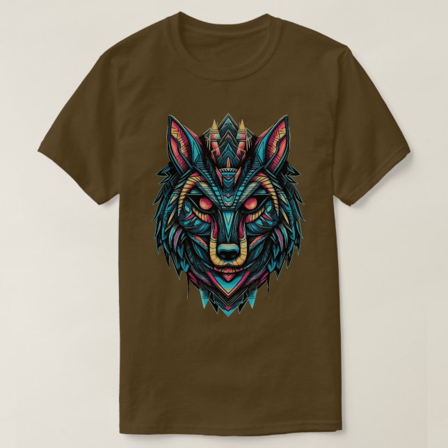 Geometric Abstract Wolfs Head 1 T-Shirt (Design Front)
