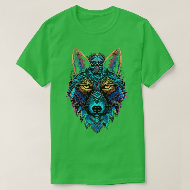 Geometric Abstract Wolfs Head T-Shirt (Design Front)
