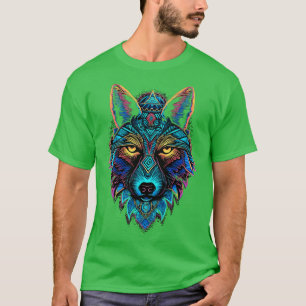Geometric Abstract Wolfs Head T-Shirt