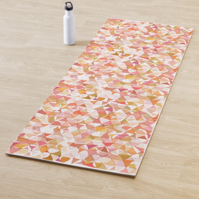 Geometric Abstract Yoga Mat – Pink Orange Modern  (In Situ)