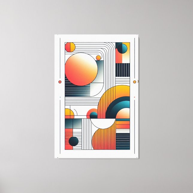 Geometric Abstraction in Bold Colours Canvas Print (Front)