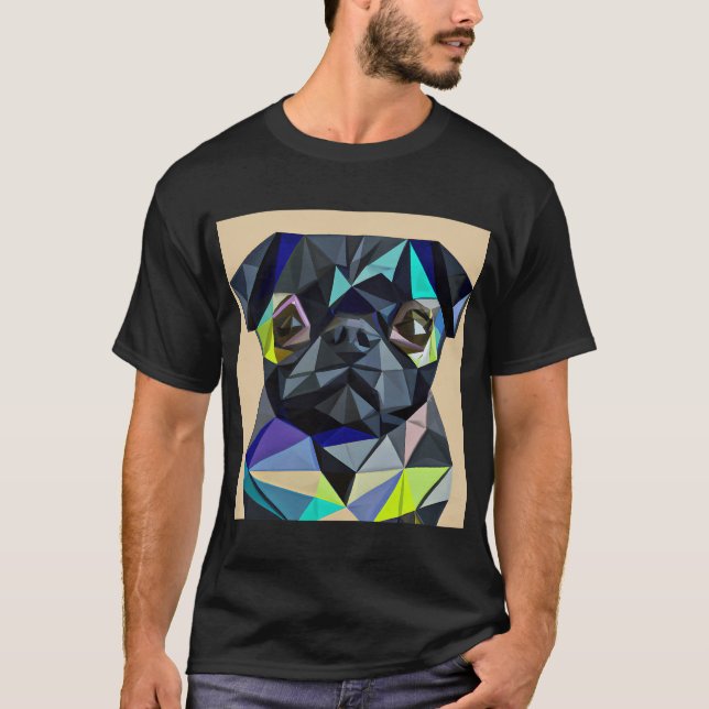 Geometric Abstraction Pug T-Shirt (Front)