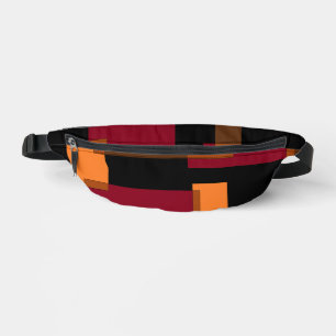 Geometric Abstraction Red Orange Brown Black Bum Bags