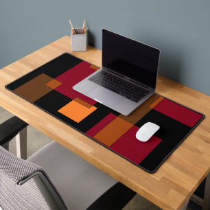 Geometric Abstraction Red Orange Brown Black  Desk Mat