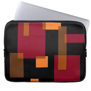 Geometric Abstraction Red Orange Brown Black  Laptop Sleeve