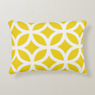 Geometric Accent Pillow - Lemon Yellow Pattern