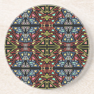 Geometric Alien Tech Multicolor Pattern Coaster