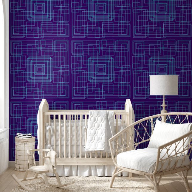 Geometric and abstract blue design wallpaper (Kids)