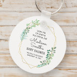 Geometric and Greenery Baby Shower Party Favor Key Ring<br><div class="desc">Available here:
http://www.zazzle.com/selectpartysupplies</div>