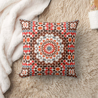 Geometric Andalusian Moroccan Zellige Throw Pillow