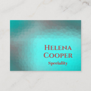 Geometric aqua blue turquoise business card