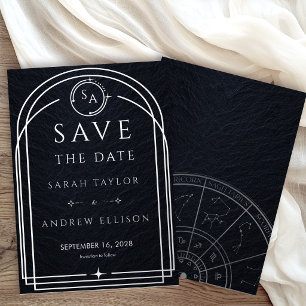 Geometric Arch Sky Silver Foil Save The Date
