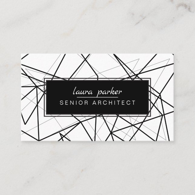 Geometric Architect Modern Construction Consultant Business Card (Front)