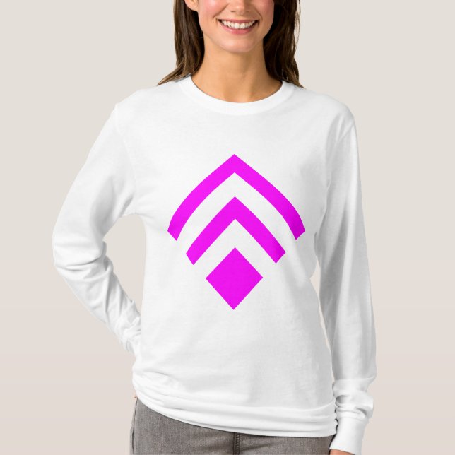 Geometric Arrow 02 - Magenta T-Shirt (Front)