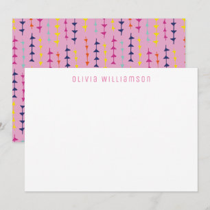 Geometric Arrow Baby Pink Note card