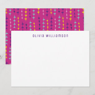 Geometric Arrow Pink Note card
