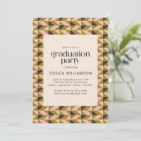 Geometric Art Deco Blush and Gold Graduation Party