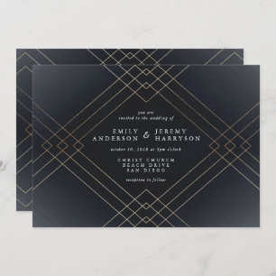 Geometric Art Deco Great Gatsby Wedding Invitation