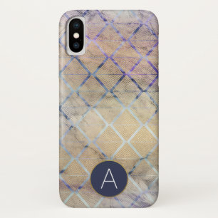 Geometric Art Deco Purple and White Marble Case-Mate iPhone Case