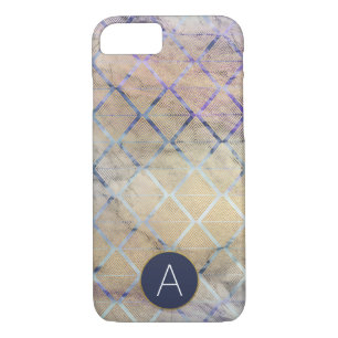 Geometric Art Deco Purple and White Marble Case-Mate iPhone Case