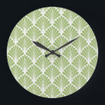Geometric Art Deco, seamless pattern Large Clock<br><div class="desc">Seamless Geometric Art Deco Pattern. Abstract Vintage floral background. Appreciate the artistic beauty of a geometric Art Deco pattern with a touch of vintage floral elegance. Admire the intricate beauty of a geometric Art Deco pattern, accented with vintage floral details. pattern, deco, nouveau, leaf, background, abstract, illustration, flower, texture, decor,...</div>