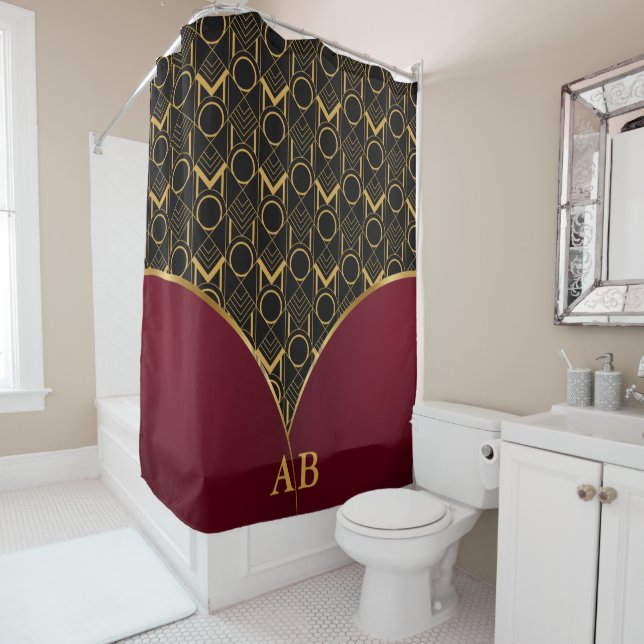 Geometric Art Deco  Shower Curtain (In Situ)
