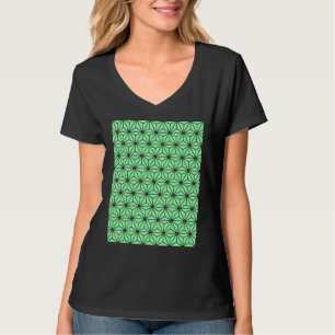 Geometric Art Deco Style Triangles Pattern Green T-Shirt