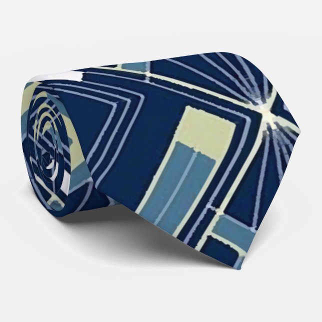 Geometric Art Deco  Tie (Rolled)