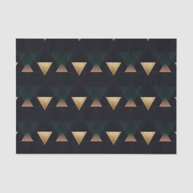 Geometric Art Deco Triangles Tissue Paper (Front)